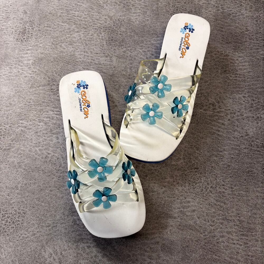 Y2k Jelly Floral Platform Slide Sandals